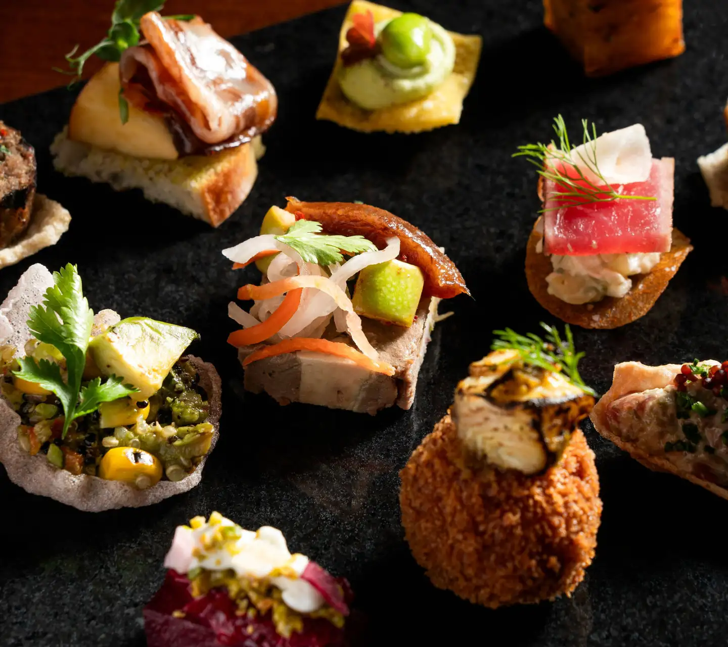 Canapés served at Uncut
